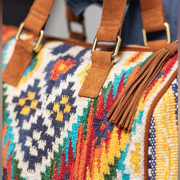 Serape Handbag Western Satchel Bag Purse - Picture 3 of 8